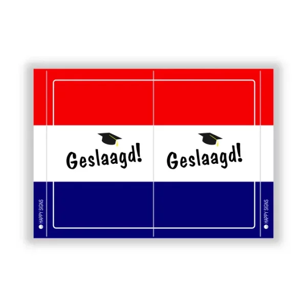 Raambord geslaagd - Nederlandse vlag - detail